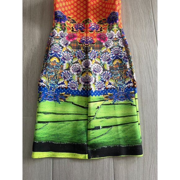 CLOVER CANYON Multicolor Scuba Style Cocktail Dress Size Small - Picture 4 of 10